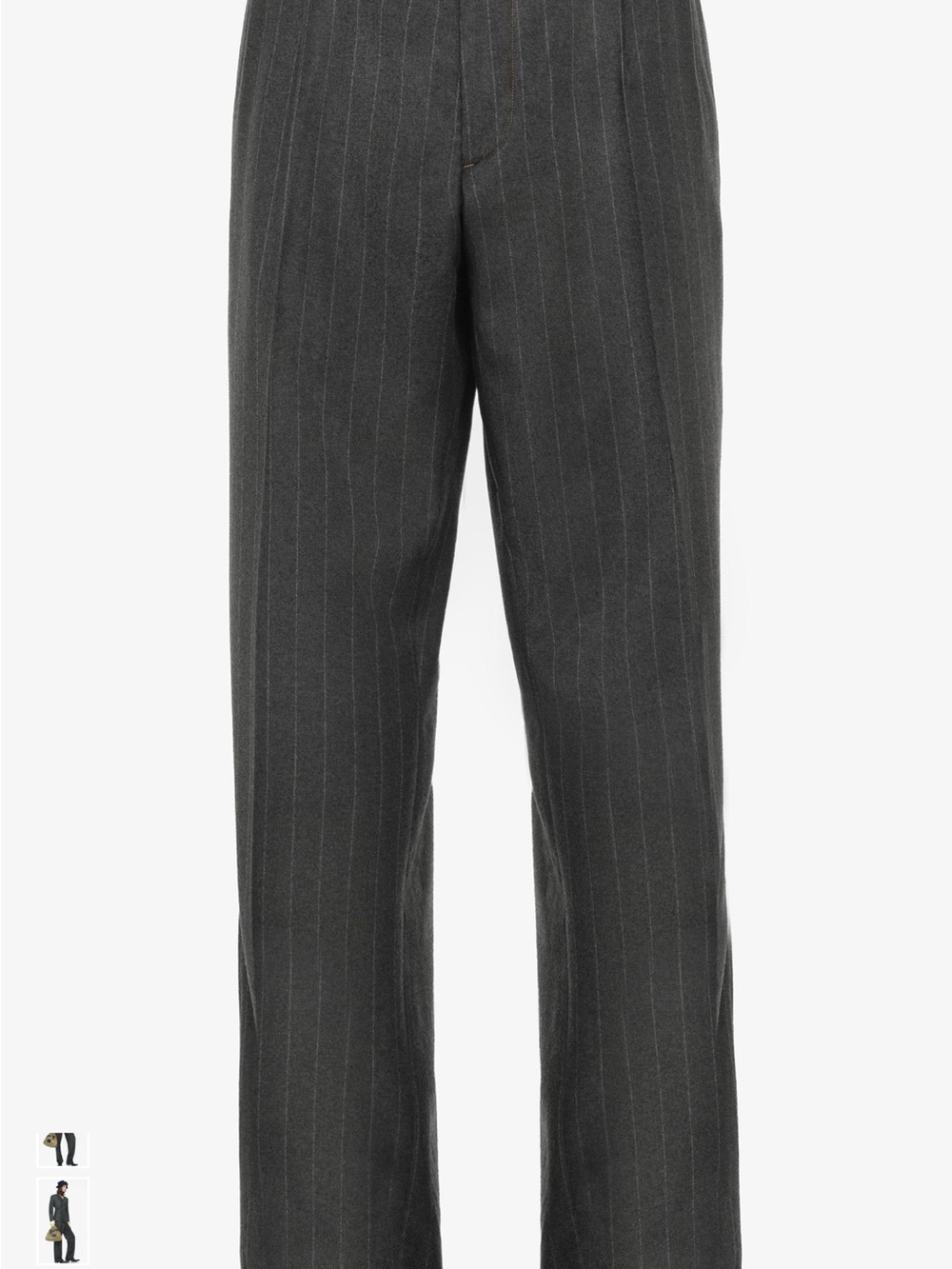 Galliano  x Zara  Dark Charcoal Pinstripe Wide-Leg Trousers